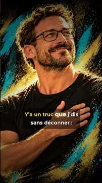 Image peinte d'un homme à lunettes, main sur le cœur